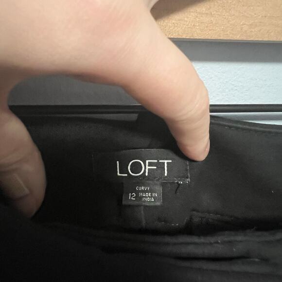 Loft Curvy Skinny High Waist Black Pants Size 12 - Picture 8 of 9